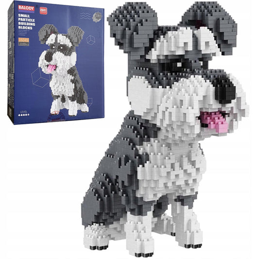 Balody Šnauceris – 3D Mini Konstruktorius Šuns Figūra, 2100 Detalių