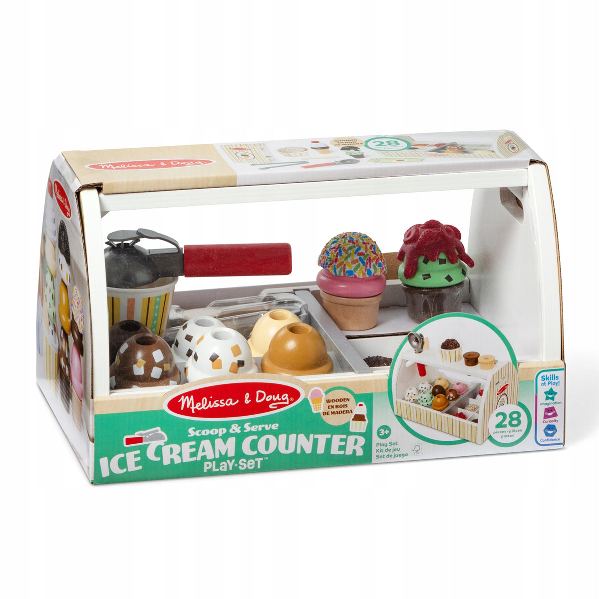 Medinė Ledainė – Ledų Parduotuvės Žaislų Rinkinys Vaikams Melissa & Doug 3+