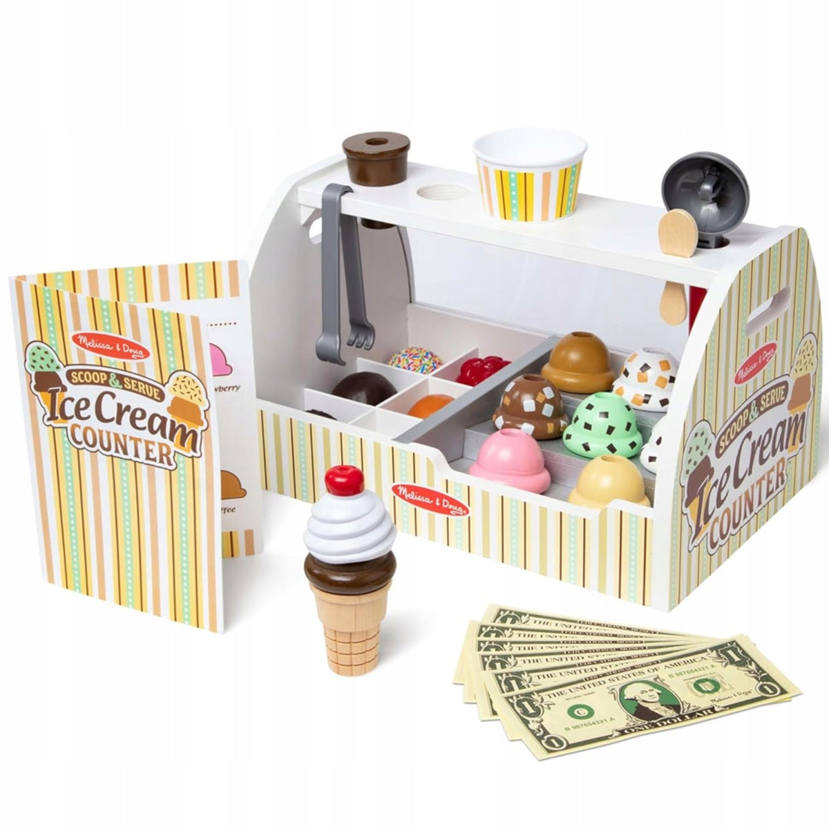 Medinė Ledainė – Ledų Parduotuvės Žaislų Rinkinys Vaikams Melissa & Doug 3+