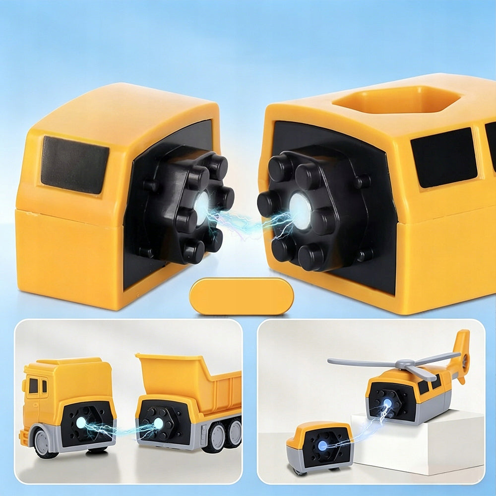 Magnetinis Konstruktorius – Transformuojamas Robotas-Automobilis Vaikams