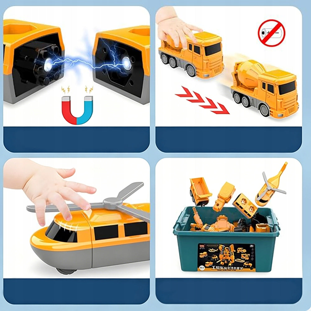 Magnetinis Konstruktorius – Transformuojamas Robotas-Automobilis Vaikams