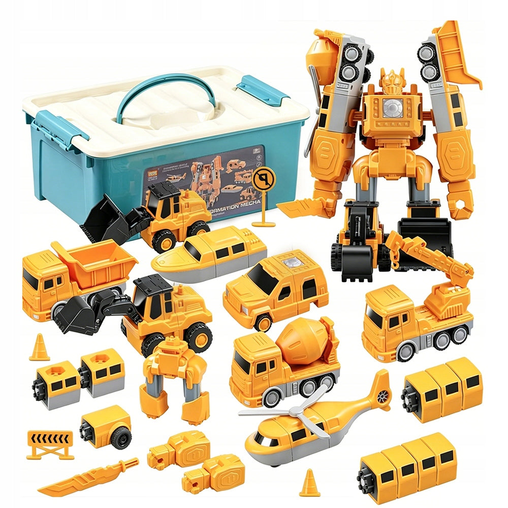 Magnetinis Konstruktorius – Transformuojamas Robotas-Automobilis Vaikams