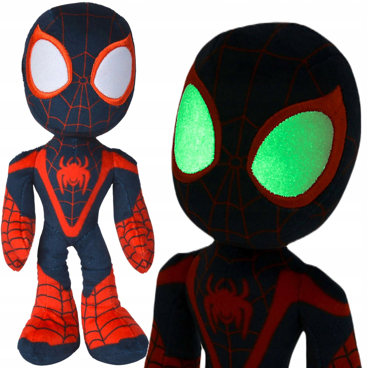 Spidermeno Miles Morales Pliušinis Žaislas 25 cm – Šviečiantis Tamsoje (Marvel)