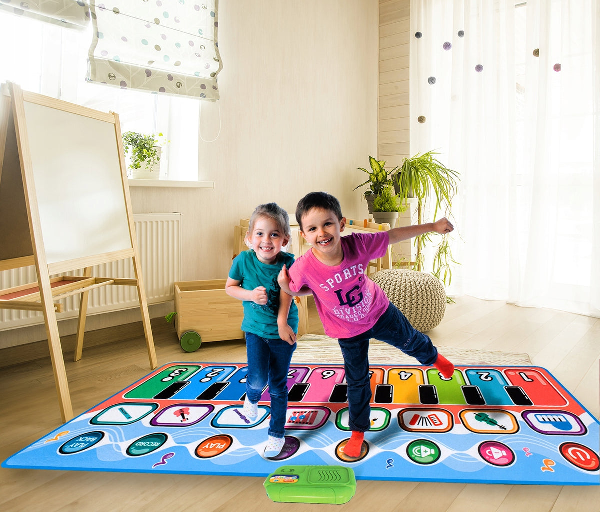 Muzikinis Kilimėlis-Pianinas Vaikams 130x48 cm – Šokių Ir Įrašymo Žaislas