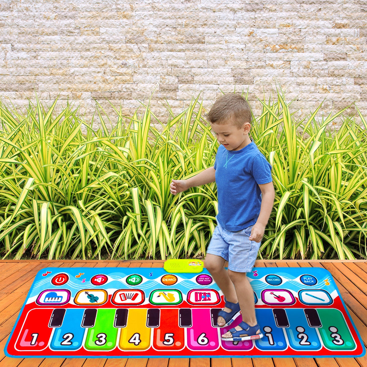 Muzikinis Kilimėlis-Pianinas Vaikams 130x48 cm – Šokių Ir Įrašymo Žaislas