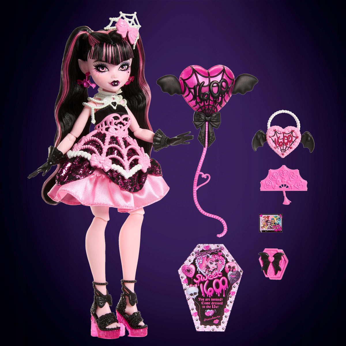 Monster High Draculaura Siaubingai Saldus Gimtadienis – Lėlė 27 cm su Balionu ir Aksesuarais