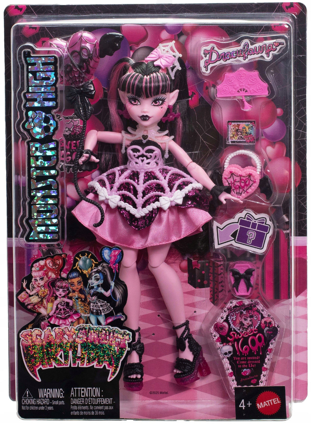 Monster High Draculaura Siaubingai Saldus Gimtadienis – Lėlė 27 cm su Balionu ir Aksesuarais