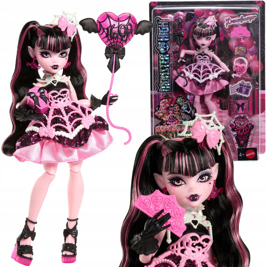 Monster High Draculaura Siaubingai Saldus Gimtadienis – Lėlė 27 cm su Balionu ir Aksesuarais