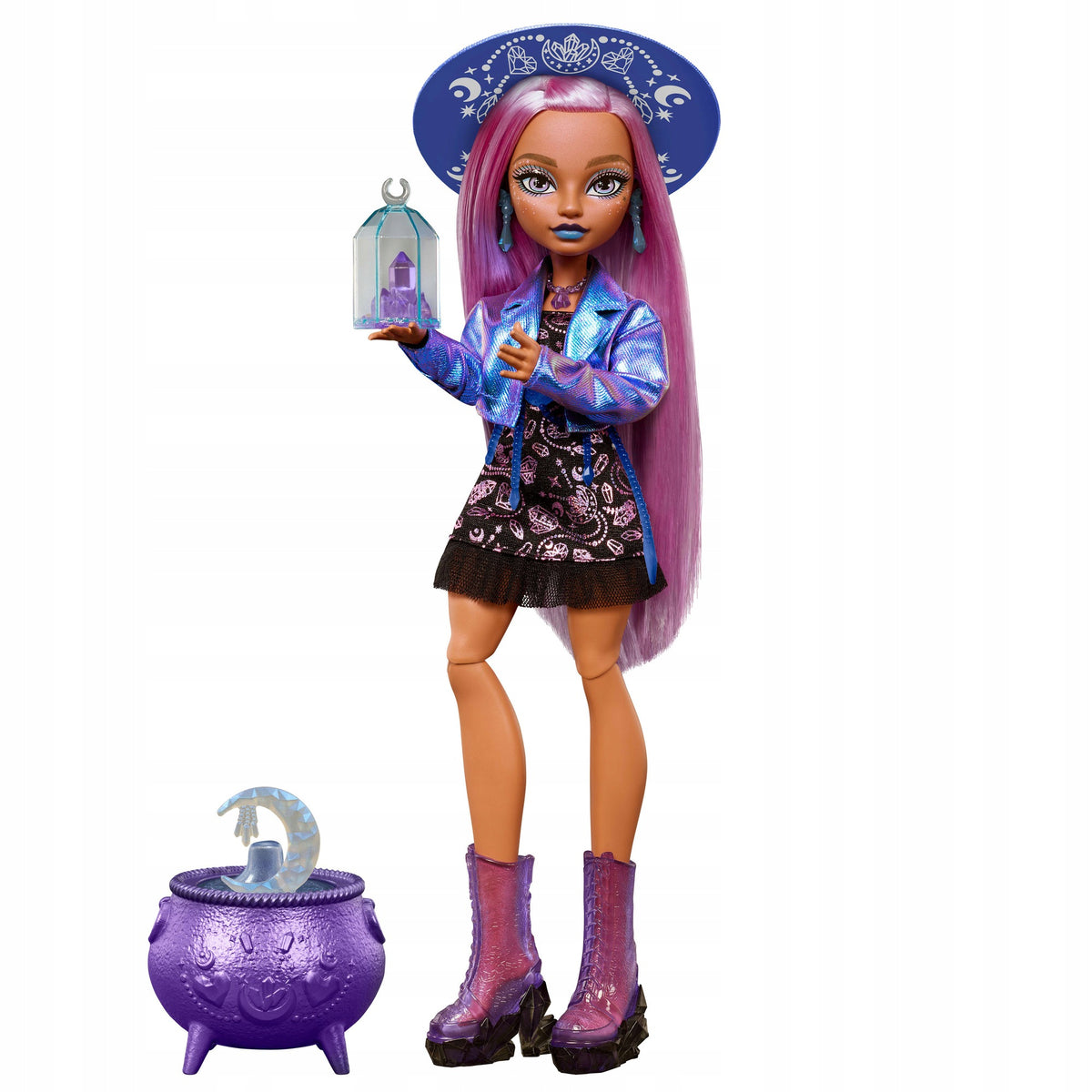 Monster High Moonspell Magic Lėlė Layla Stone – Kristalų Ragana + Priedai