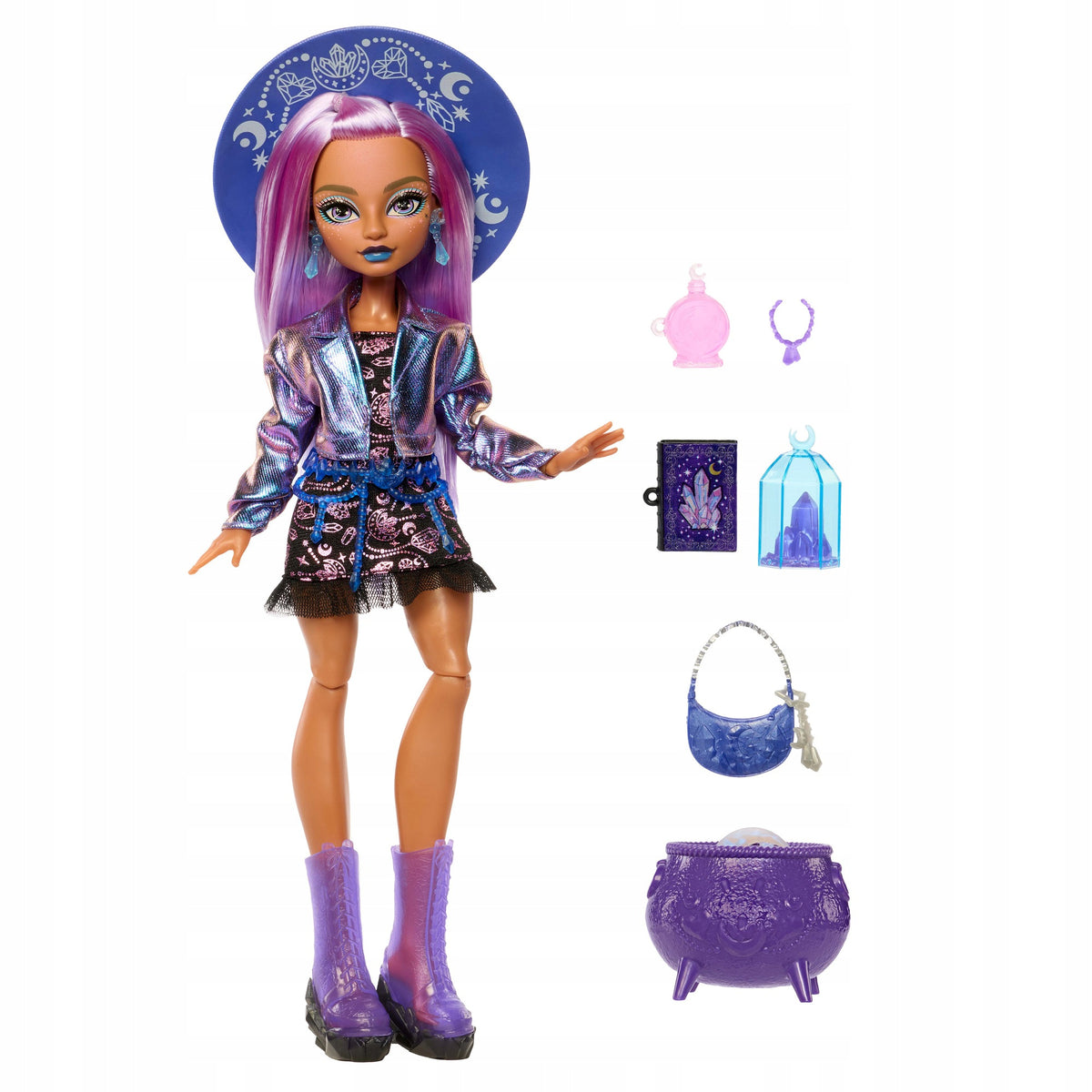 Monster High Moonspell Magic Lėlė Layla Stone – Kristalų Ragana + Priedai