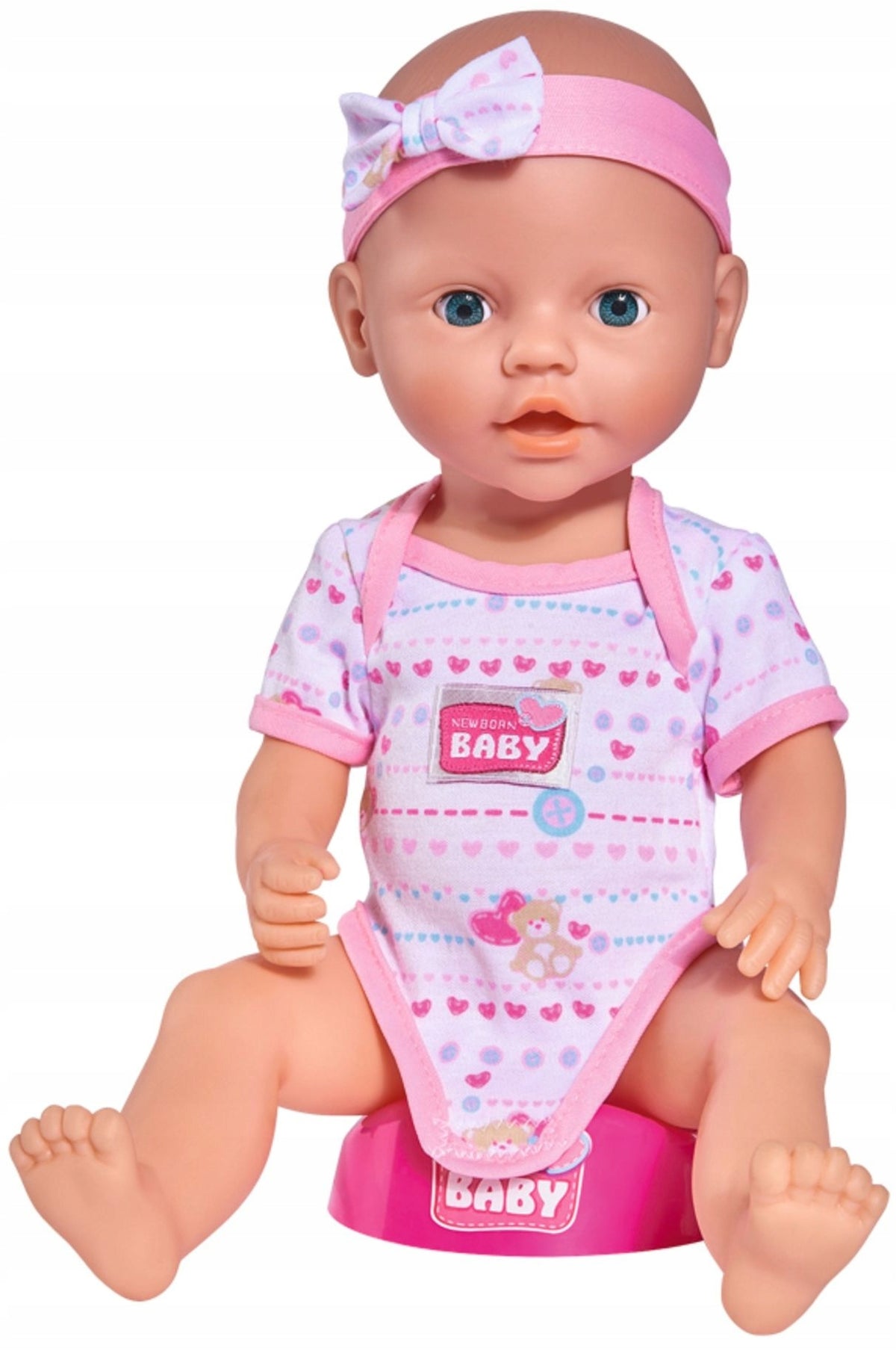 New Born Baby Lėlė – Funkcinis Kūdikis su Naktipuodžiu, Buteliuku ir Priedais, 43 cm