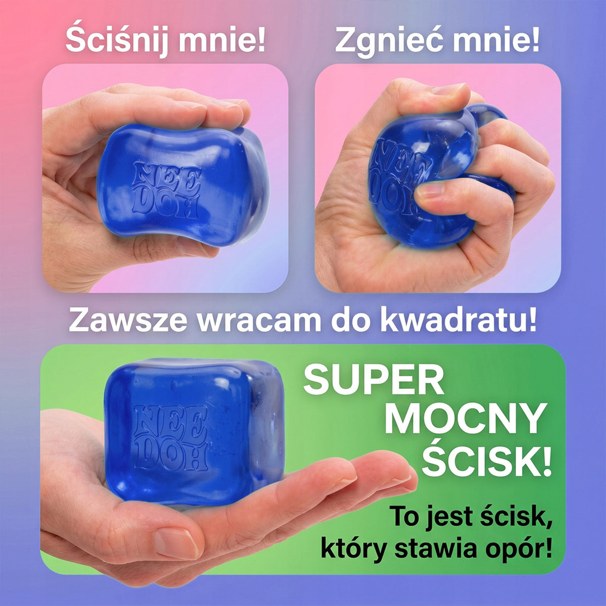 NeeDoh Nice Cube – Antistresinis Ledo Kubo Formos Gniūžtukas su Atminties Efektu, Bordo