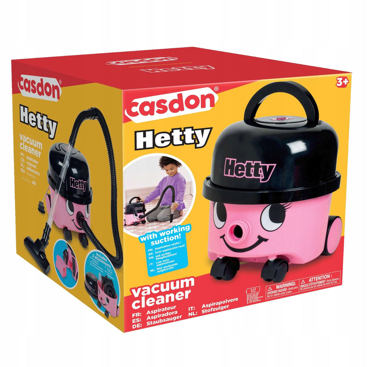 Žaislinis Dulkių Siurblys Vaikams Hetty su Siurbimo Funkcija – Rožinis, Casdon