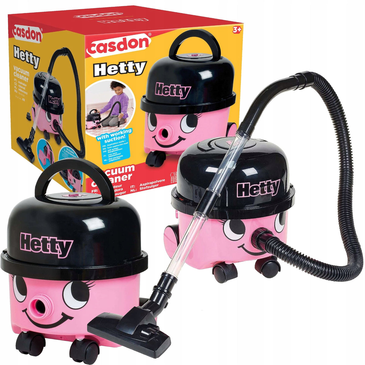 Žaislinis Dulkių Siurblys Vaikams Hetty su Siurbimo Funkcija – Rožinis, Casdon