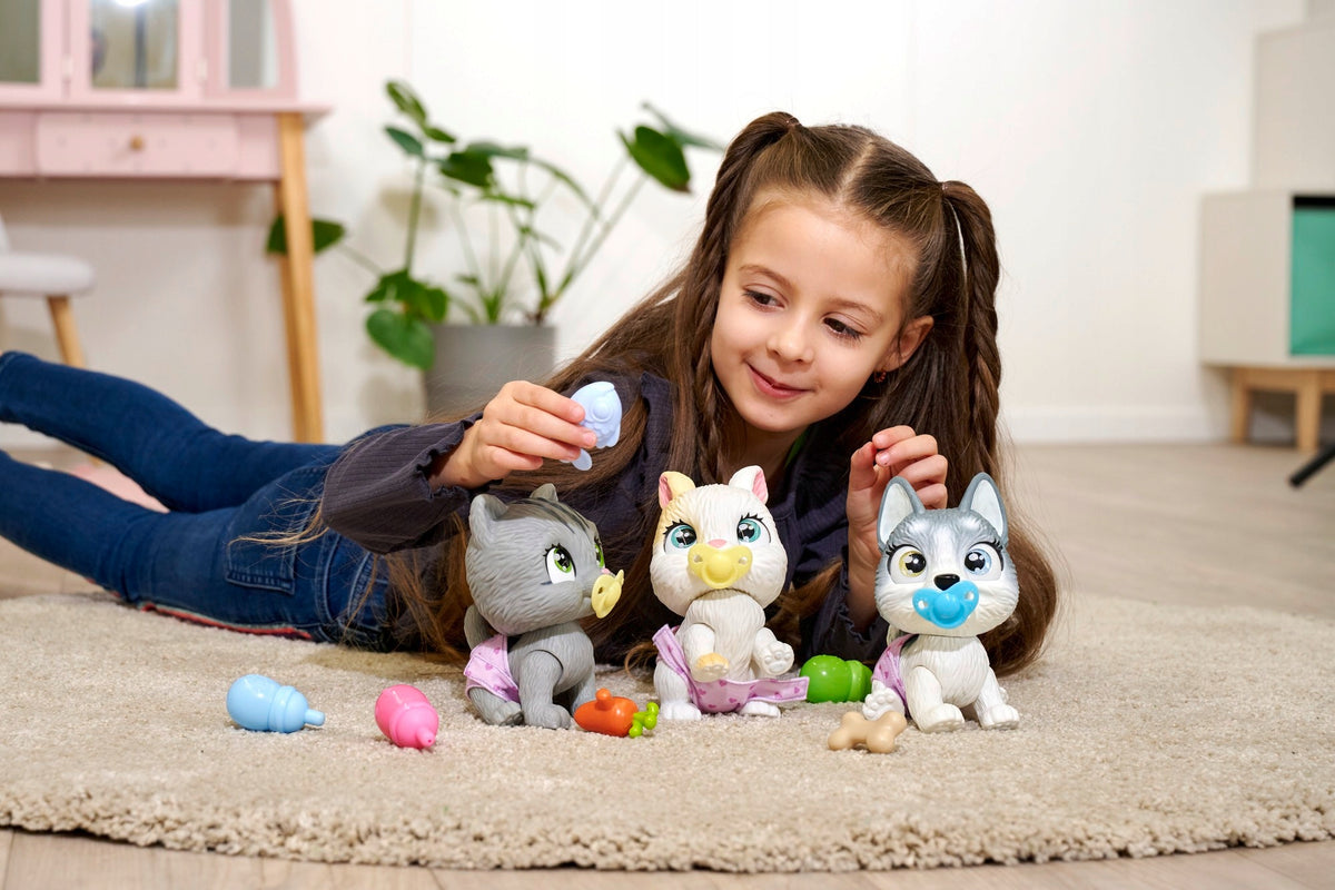 Pamper Petz Interaktyvus Šuniukas Husky 20 cm + Priedai