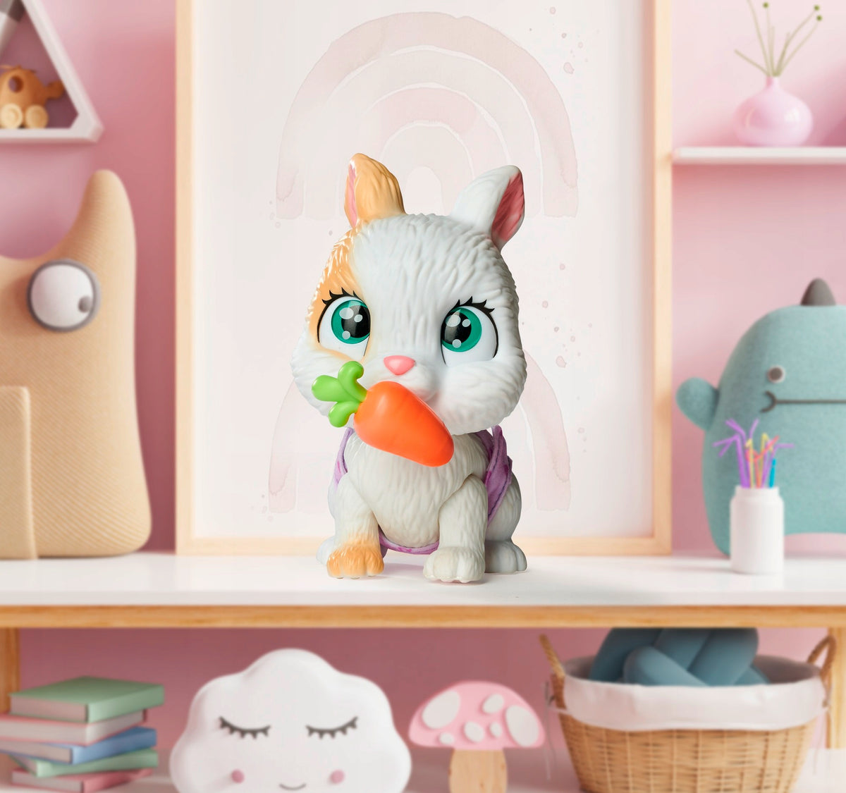 Pamper Petz Triušiukas – Interaktyvus Žaislas, Geria Ir Šlapinasi, 20 cm + Priedai