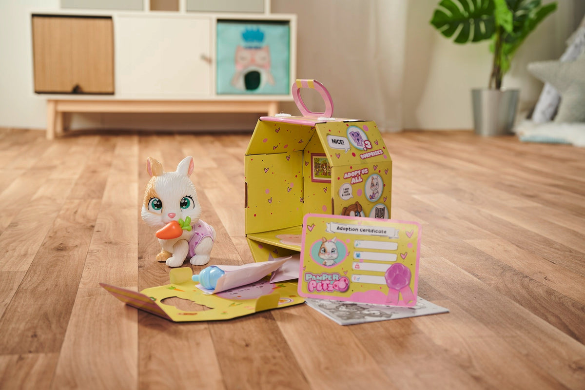 Pamper Petz Triušiukas – Interaktyvus Žaislas, Geria Ir Šlapinasi, 20 cm + Priedai