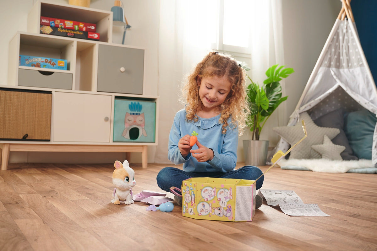 Pamper Petz Triušiukas – Interaktyvus Žaislas, Geria Ir Šlapinasi, 20 cm + Priedai