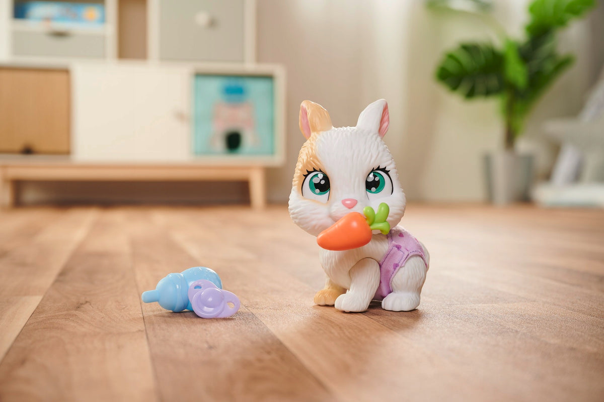 Pamper Petz Triušiukas – Interaktyvus Žaislas, Geria Ir Šlapinasi, 20 cm + Priedai
