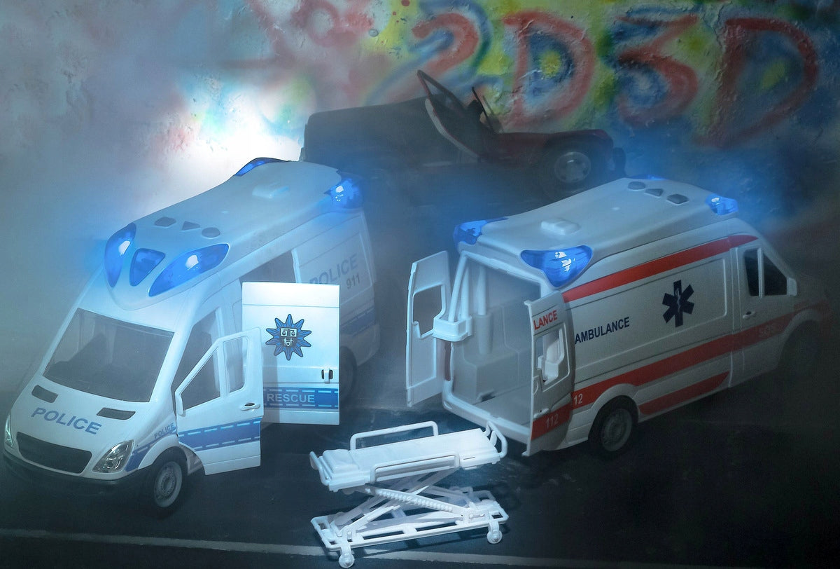 Policijos Automobilis su Švyturėliais ir Garso Efektais – Žaislinis Radijo Mašina