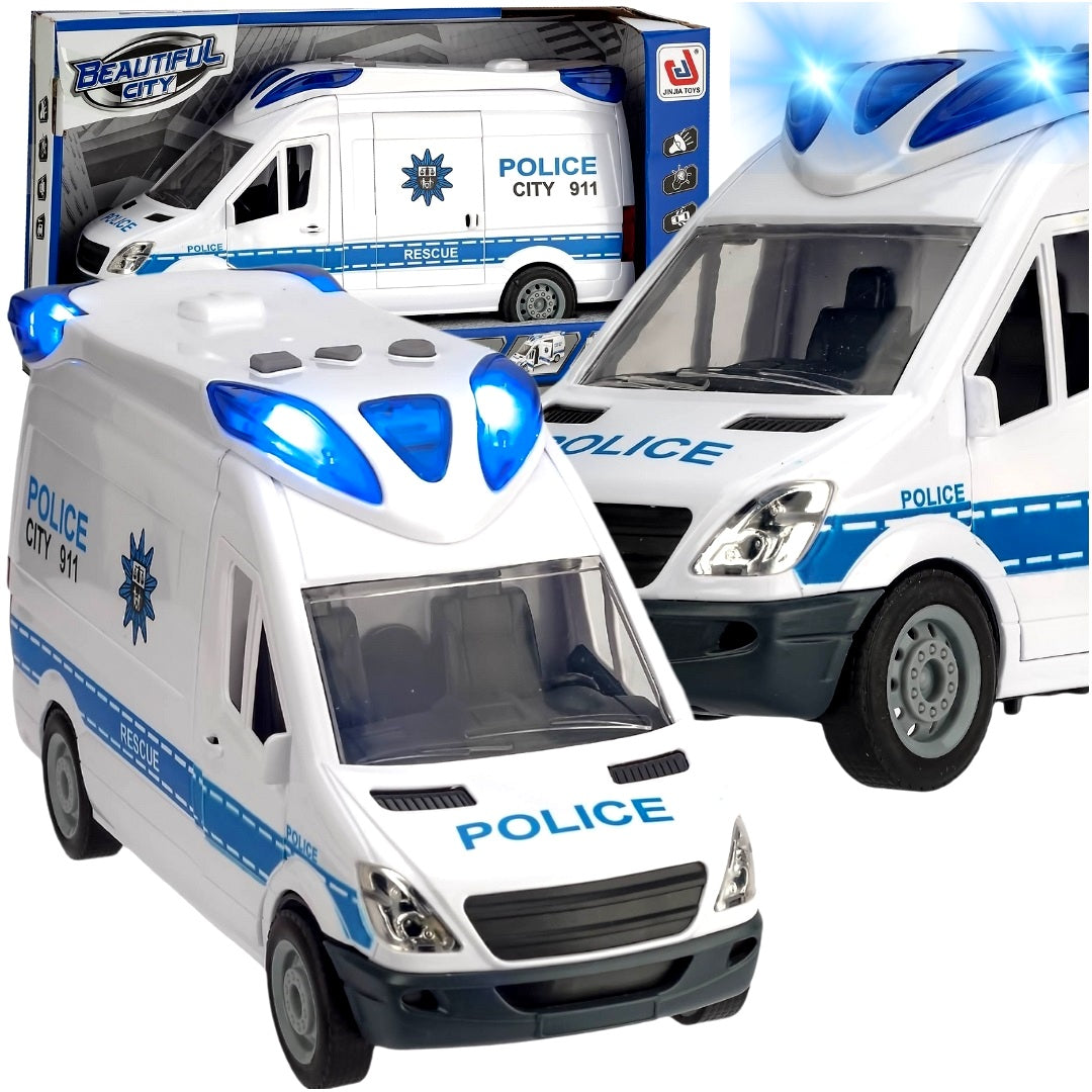 Policijos Automobilis su Švyturėliais ir Garso Efektais – Žaislinis Radijo Mašina