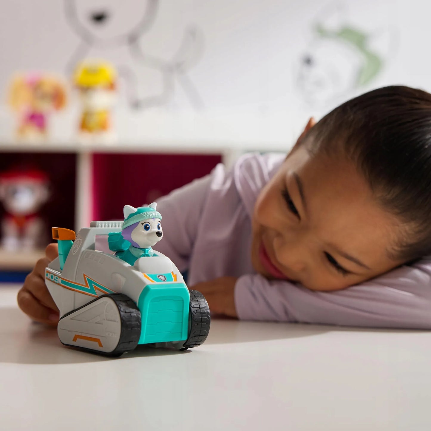 PAW PATROL EVEREST SNIEGOVADO TRANSPORTO PRIEMONĖ + FIGŪRĖLĖ