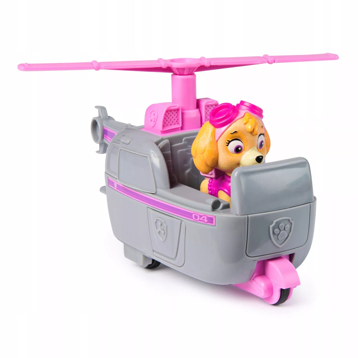 PAW PATROL SKYE SRAIGTASPARNIS GELBĖJIMO TRANSPORTO PRIEMONĖ + ŠUNIUKO FIGŪRĖLĖ