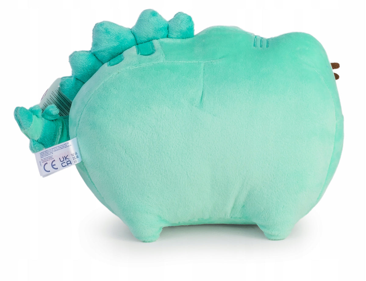 Pusheen Dinozauras Pusheenosaurus – Didelis Mėtinės Žalios Spalvos Pliušinis Kačiukas + Pagalvėlė Dovanų