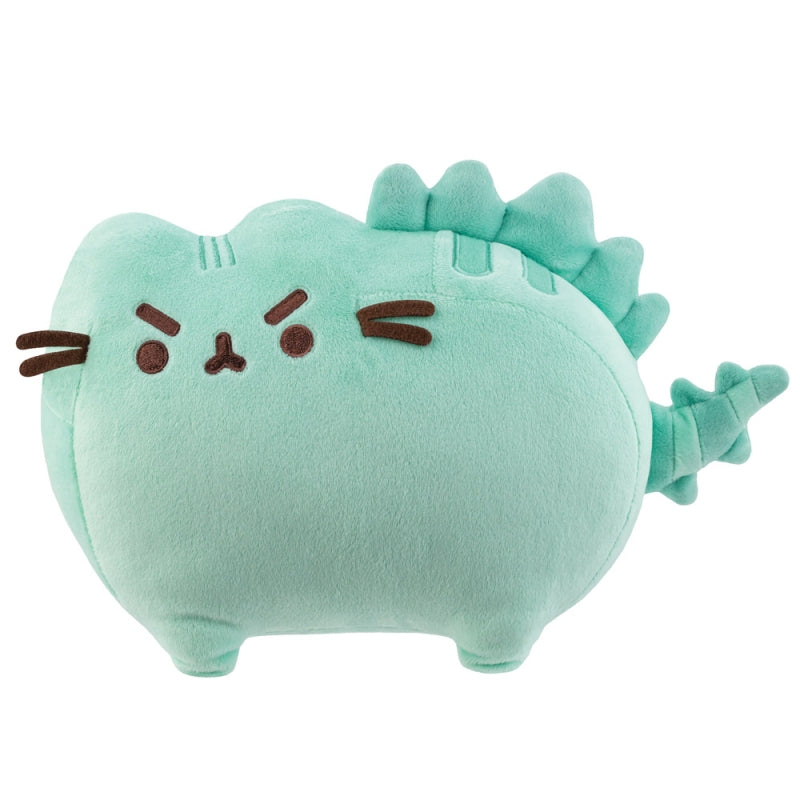 Pusheen Dinozauras Pusheenosaurus – Didelis Mėtinės Žalios Spalvos Pliušinis Kačiukas + Pagalvėlė Dovanų