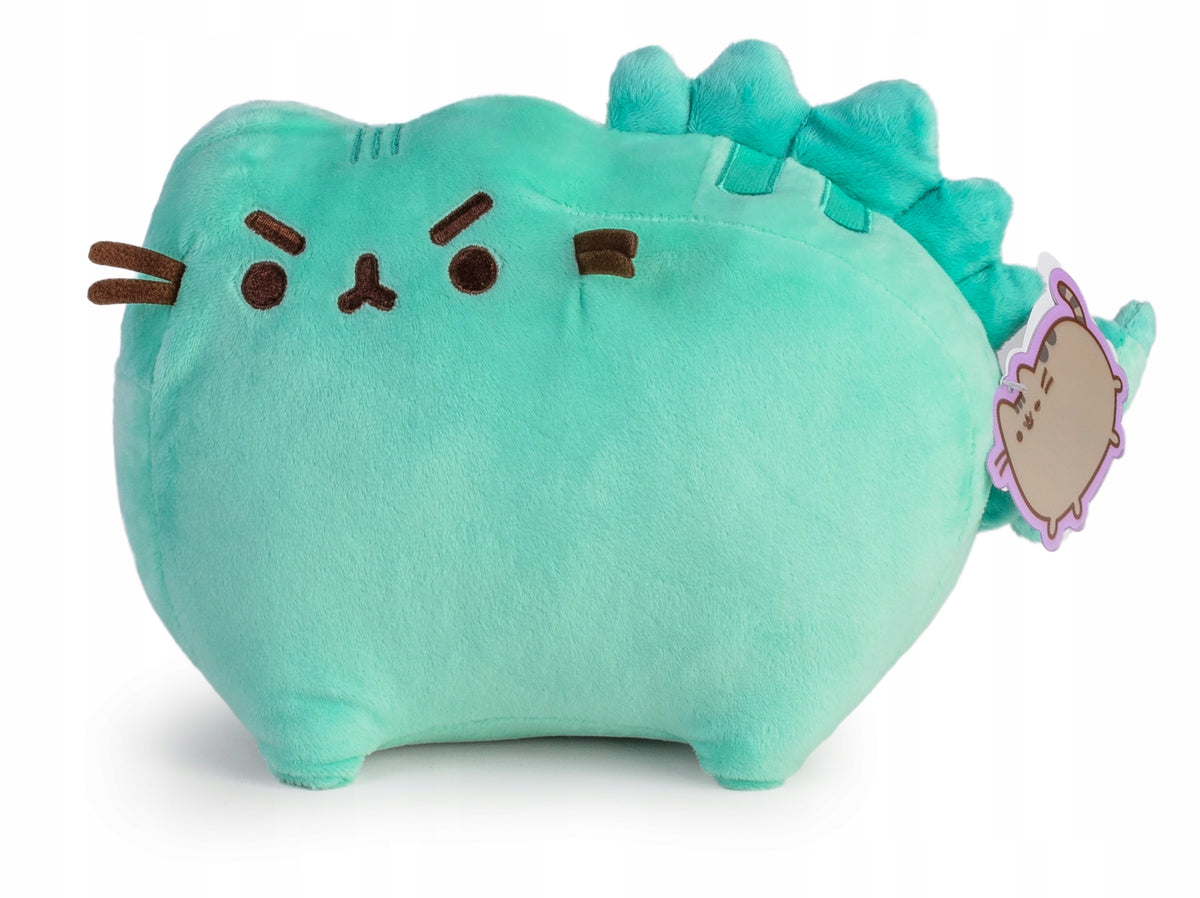 Pusheen Dinozauras Pusheenosaurus – Didelis Mėtinės Žalios Spalvos Pliušinis Kačiukas + Pagalvėlė Dovanų