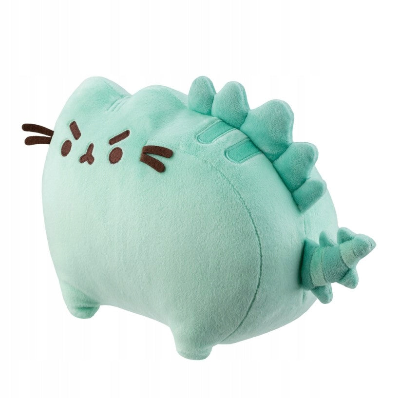 Pusheen Dinozauras Pusheenosaurus – Didelis Mėtinės Žalios Spalvos Pliušinis Kačiukas + Pagalvėlė Dovanų
