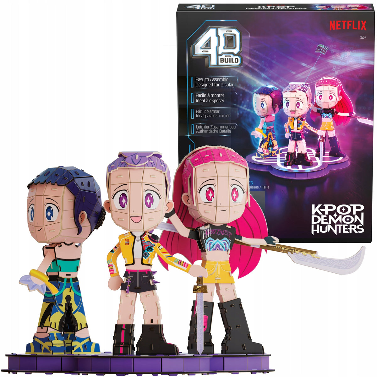 Puzzle 4D Build K-Pop Demon Hunters Huntrix 3D – 212 Elementų, 24 cm