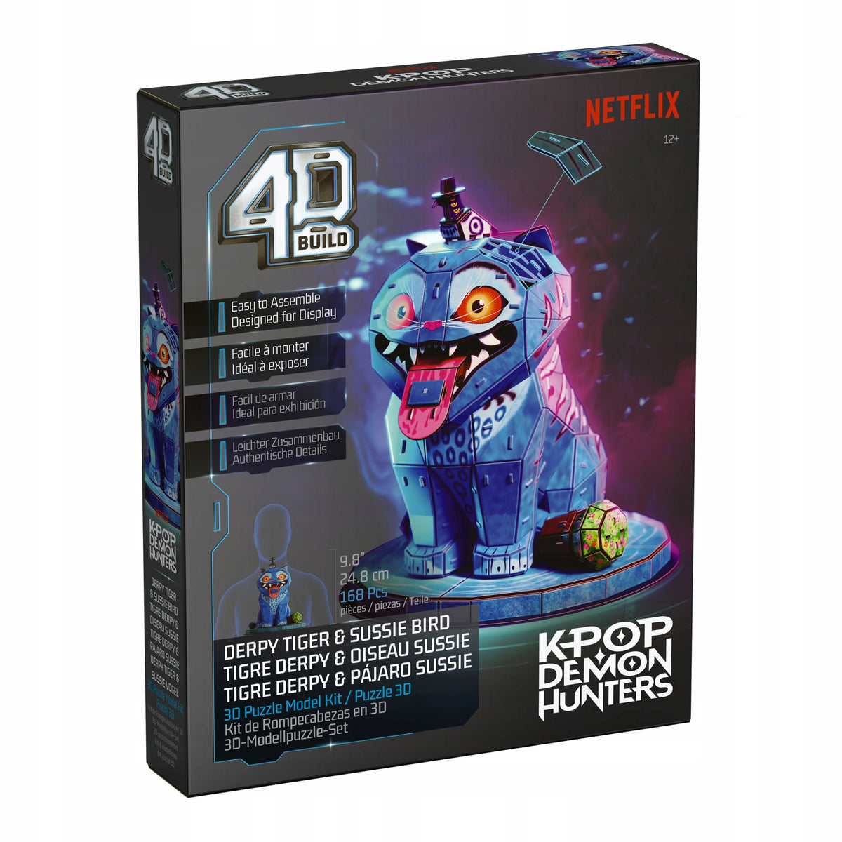 Puzzle 4D Build K-Pop Demon Hunters Tigras Derpy – 3D Surenkamas Modelis, 168 Dalys