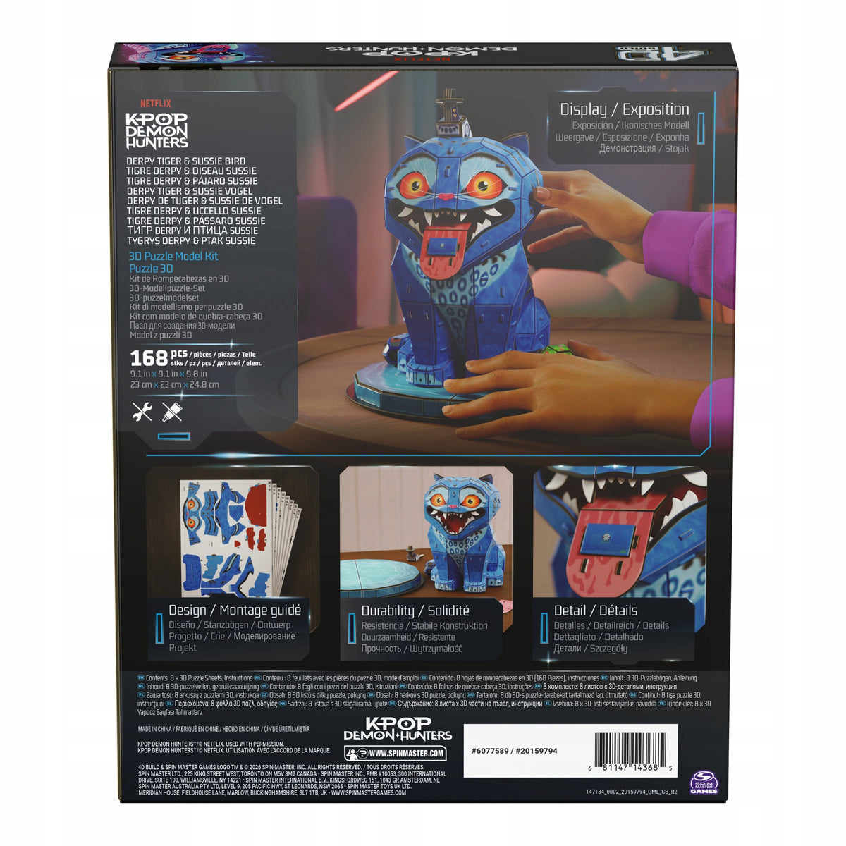 Puzzle 4D Build K-Pop Demon Hunters Tigras Derpy – 3D Surenkamas Modelis, 168 Dalys