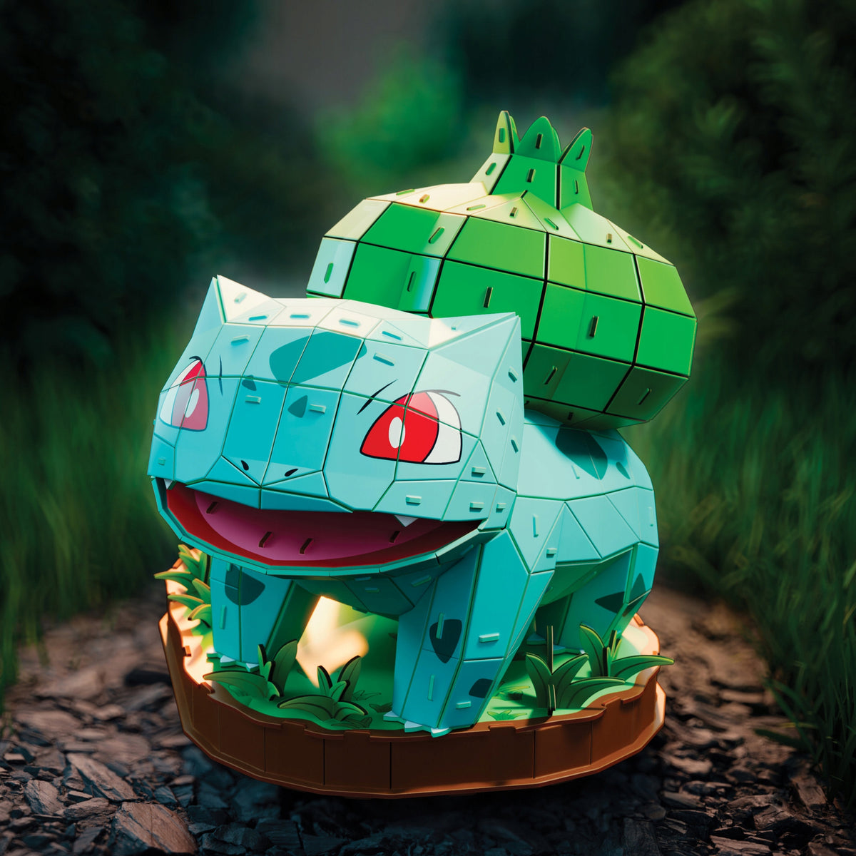 4D Build Pokemon Bulbasaur – 3D Surenkamas Modelis, 195 Detalės, 24 cm