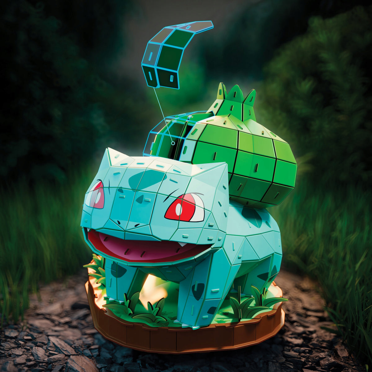 4D Build Pokemon Bulbasaur – 3D Surenkamas Modelis, 195 Detalės, 24 cm
