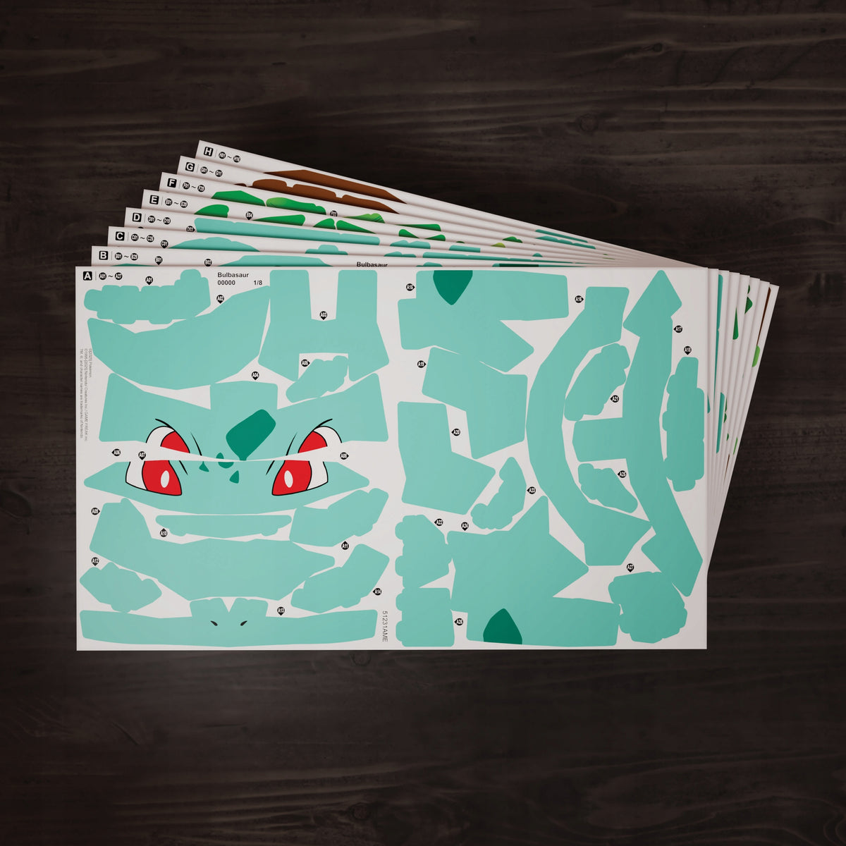 4D Build Pokemon Bulbasaur – 3D Surenkamas Modelis, 195 Detalės, 24 cm