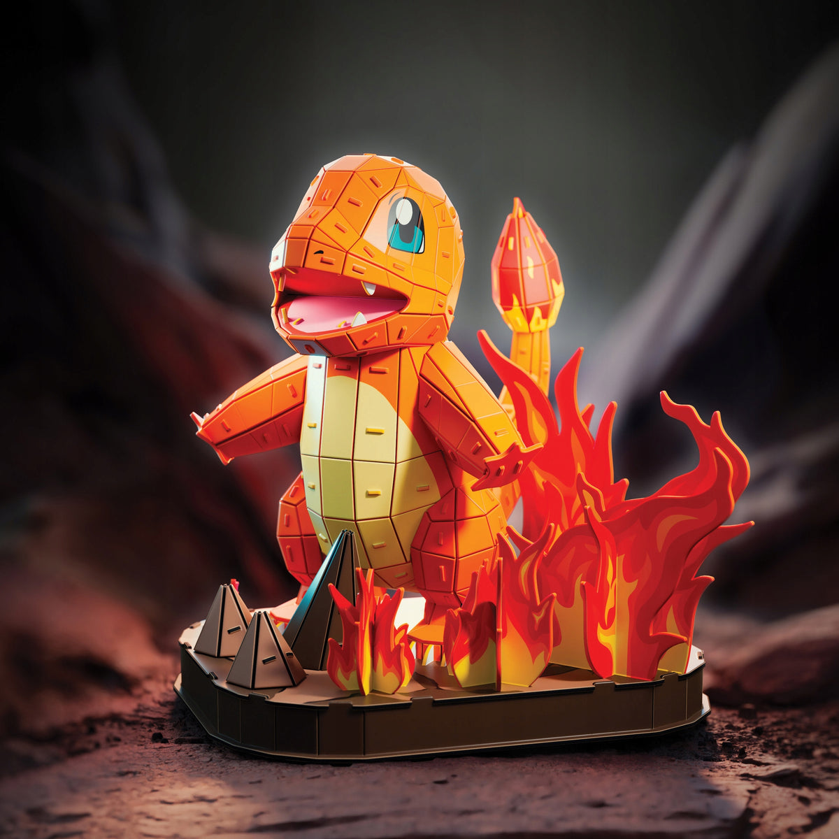 4D Build Pokemon Charmander Dėlionė – 3D Modelis Surinkimui, 241 Detalė, 25,5 Cm