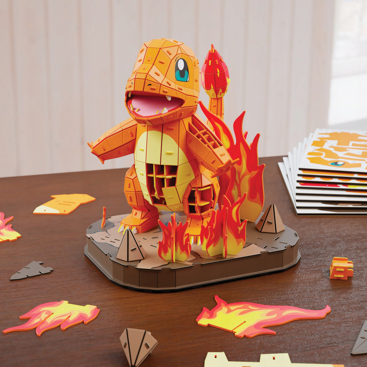4D Build Pokemon Charmander Dėlionė – 3D Modelis Surinkimui, 241 Detalė, 25,5 Cm
