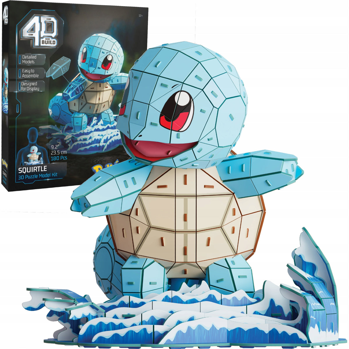 4D Build Pokémon Squirtle – 3D Dėlionė, 180 Elementų, 23,5 cm
