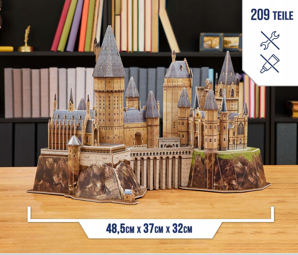 3D Dėlionė „Hogvartso Pilis“ – Harry Potter 4D Build, 48 cm + Dovana