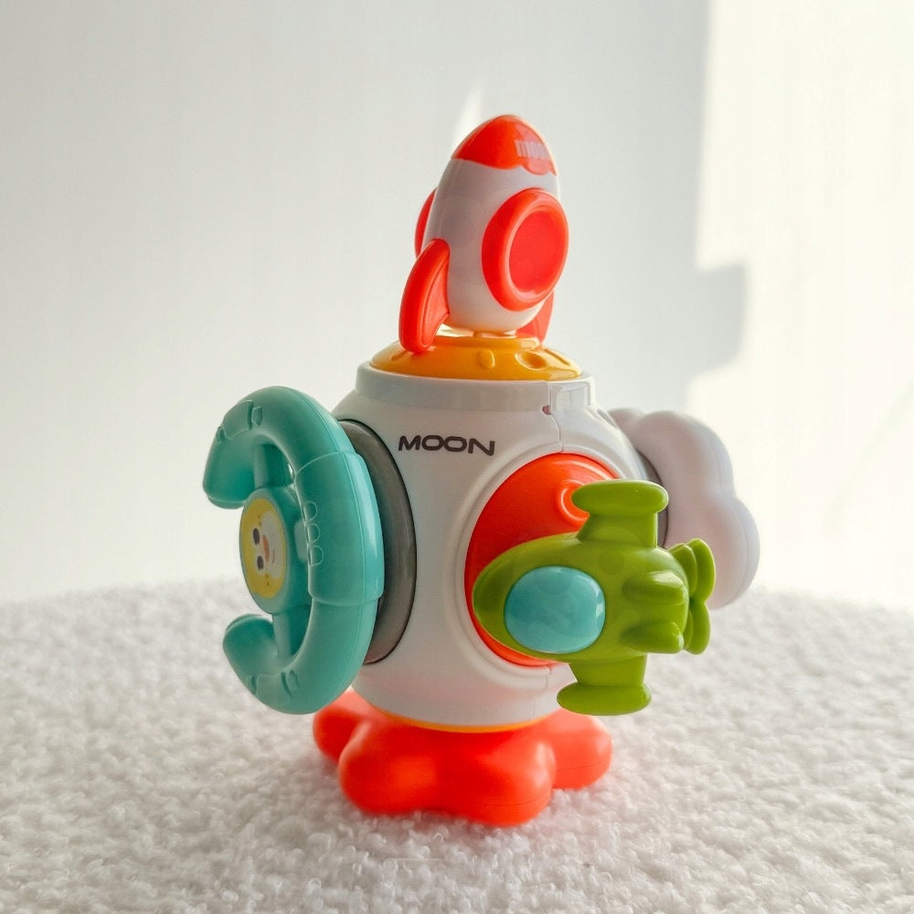 Montessori Sensorinis Kamuolys-Kubas „Kosminė Raketa“ 6in1, Vaikams Nuo 18 Mėn.