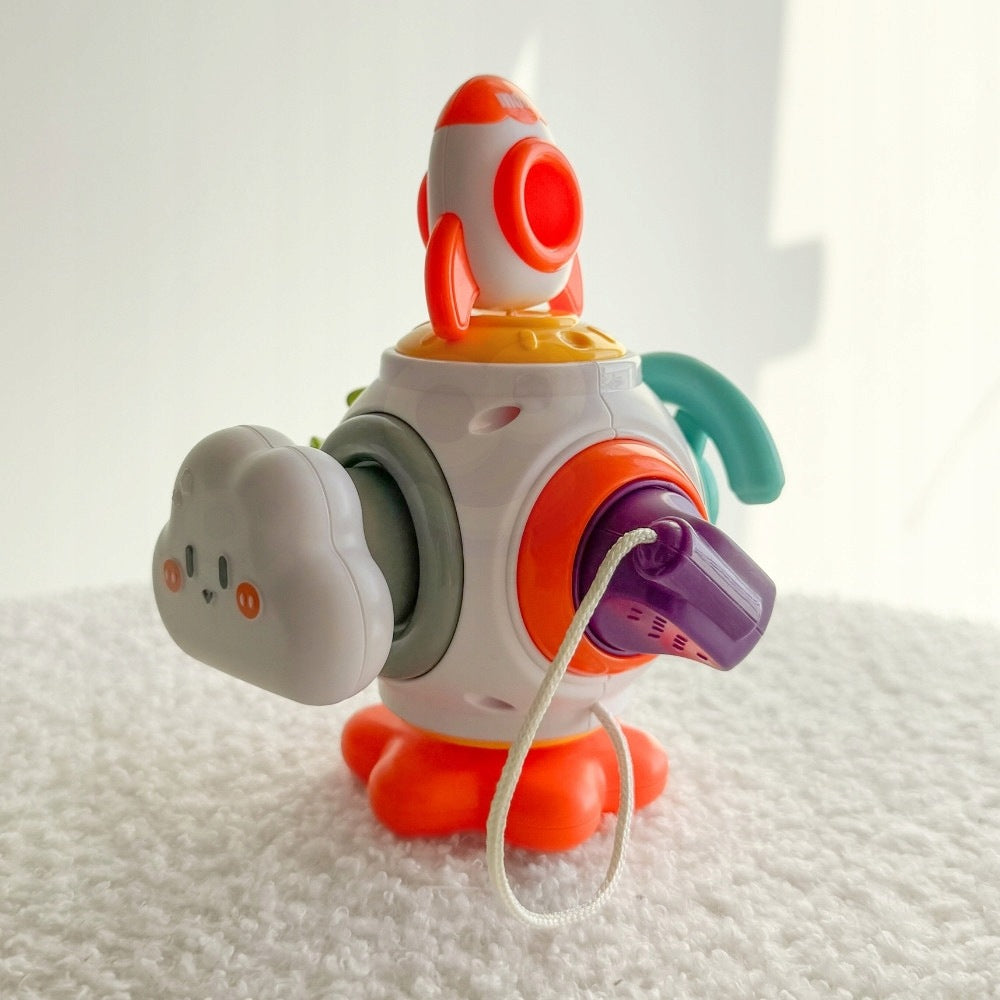 Montessori Sensorinis Kamuolys-Kubas „Kosminė Raketa“ 6in1, Vaikams Nuo 18 Mėn.
