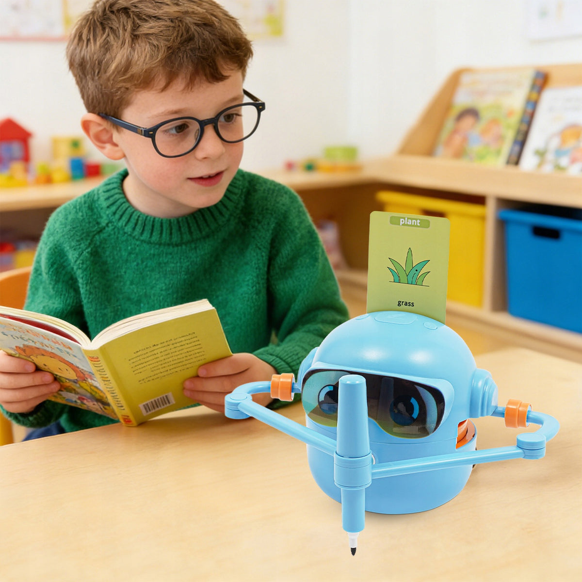 Piešimo Robotas Vaikams – 100 Kortelių, Edukacinis Žaislas su Įkraunama 1800mAh Baterija