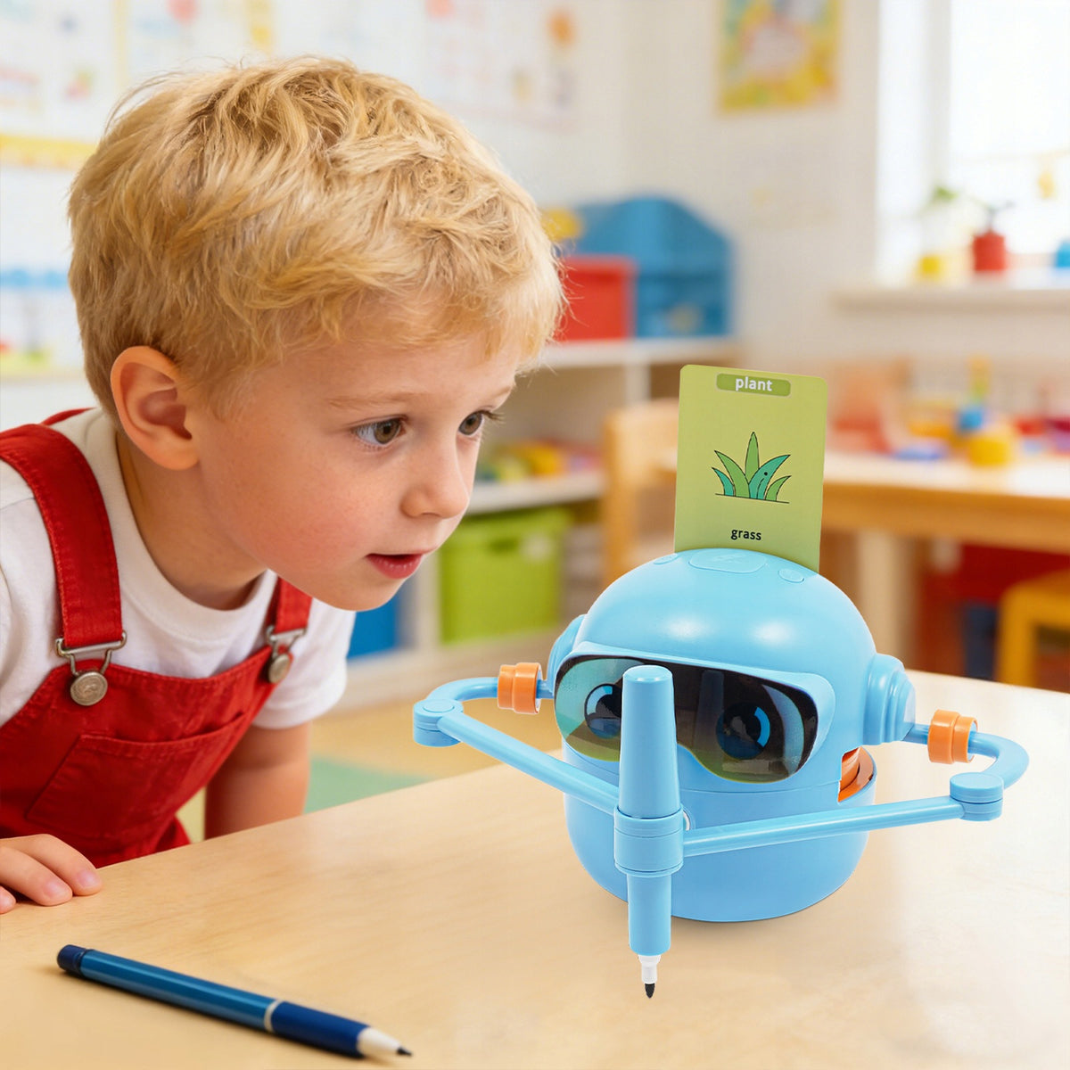 Piešimo Robotas Vaikams – 100 Kortelių, Edukacinis Žaislas su Įkraunama 1800mAh Baterija