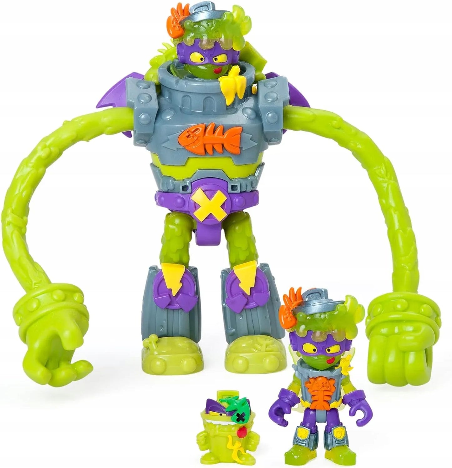 SUPERTHINGS TRASHER SUPERBOT ROBOTAS SU GALIOS RANKOMIS, FIGŪRĖLĖ IR PRIEDAI