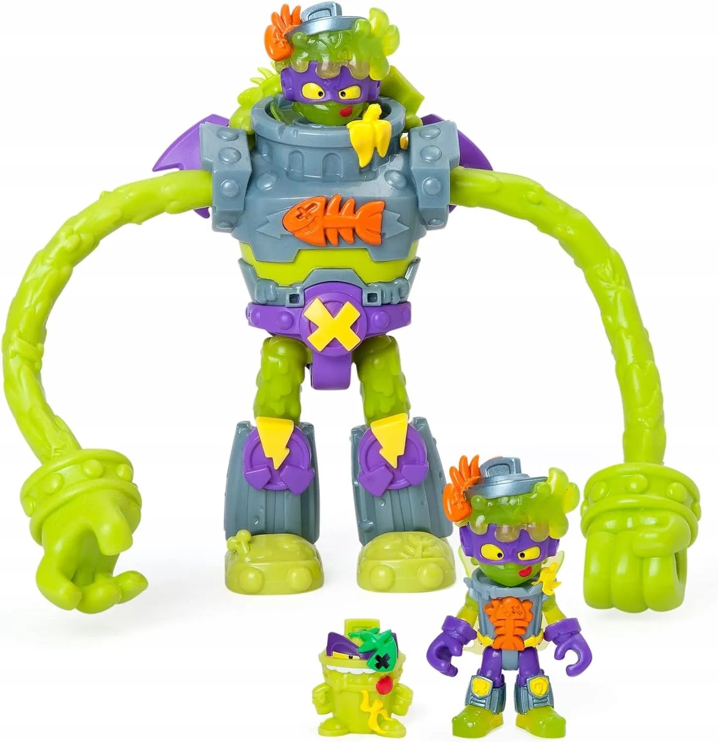 SUPERTHINGS TRASHER SUPERBOT ROBOTAS SU GALIOS RANKOMIS, FIGŪRĖLĖ IR PRIEDAI
