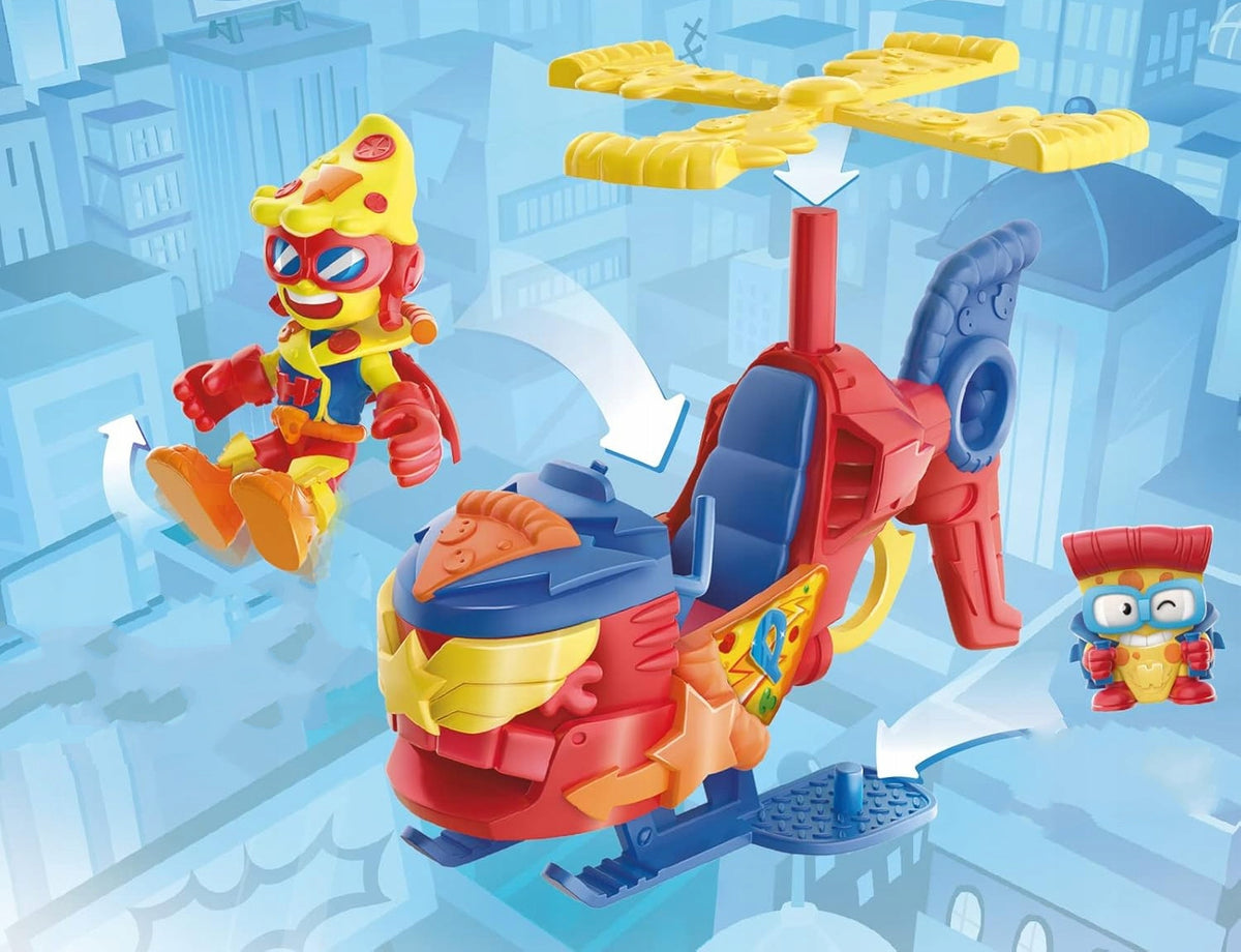 SuperThings Rinkinys: Sraigtasparnis „Pizzacopter“ Su Figūrėle