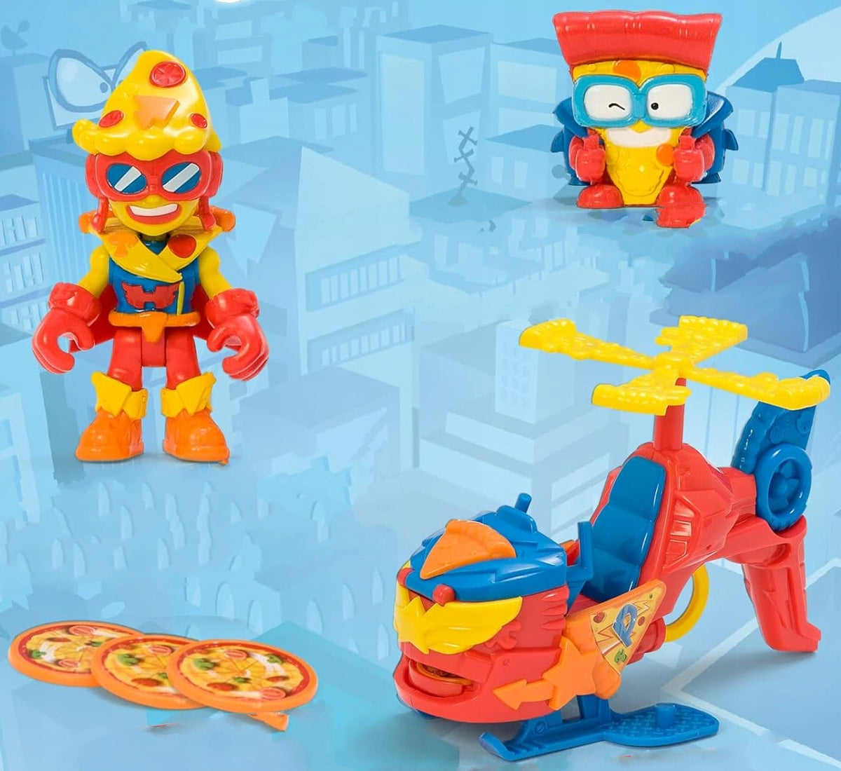 SuperThings Rinkinys: Sraigtasparnis „Pizzacopter“ Su Figūrėle