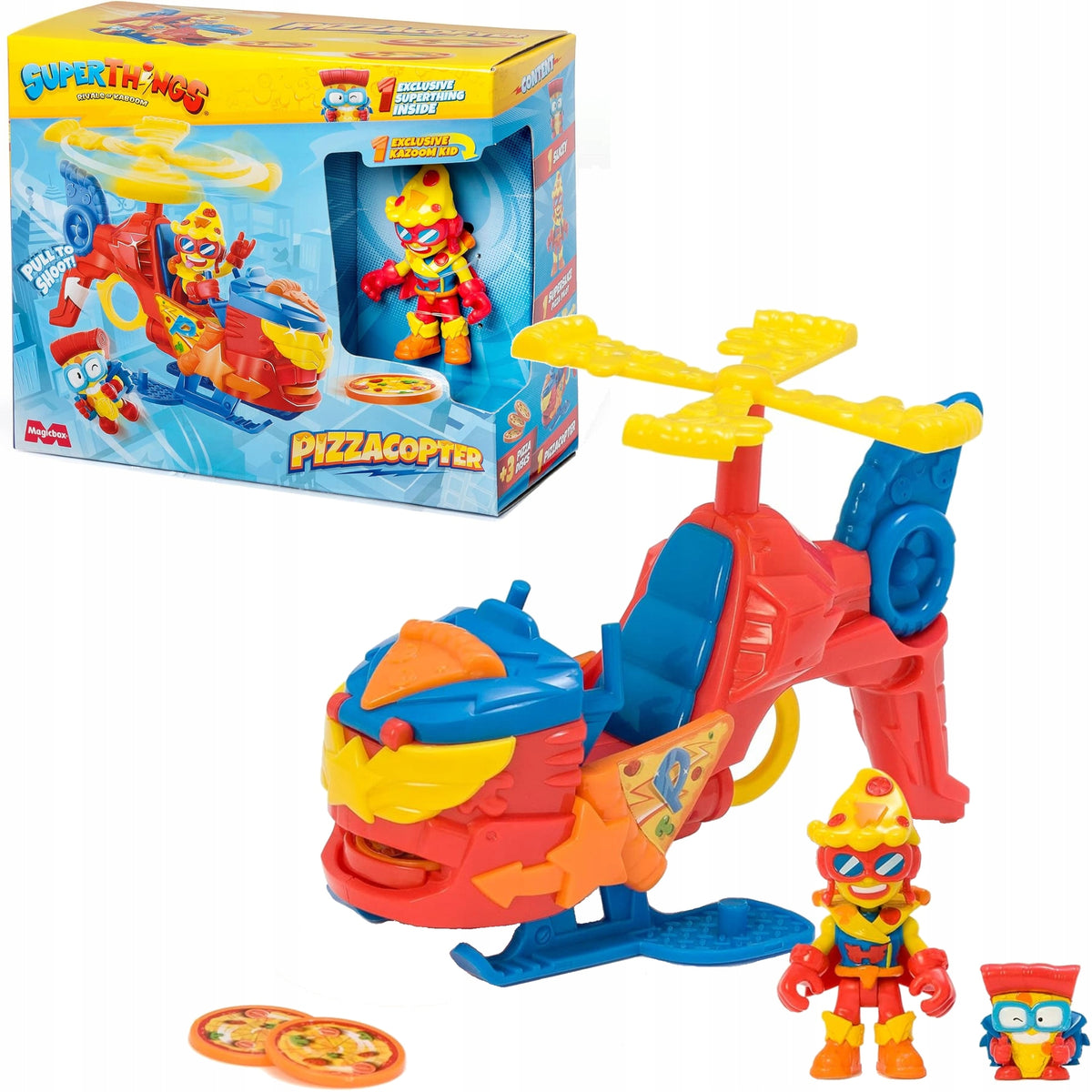 SuperThings Rinkinys: Sraigtasparnis „Pizzacopter“ Su Figūrėle